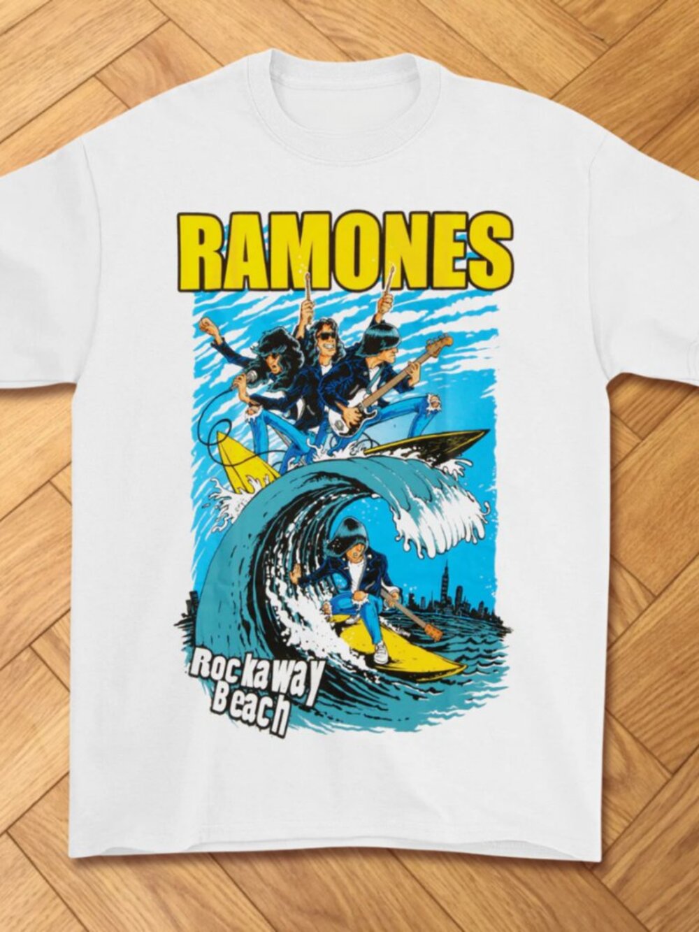 Ramones Rockaway Beach Graphic Tee Surf Punk T-Shirt